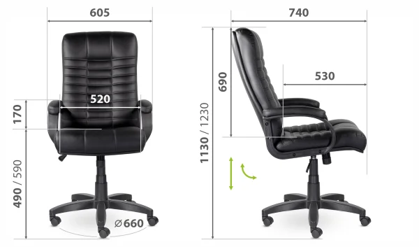 Кресло Атлант В пластик черный