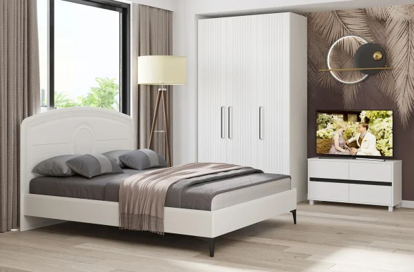 Шкаф комбинированный Валенсия 13.12 белый шагрень