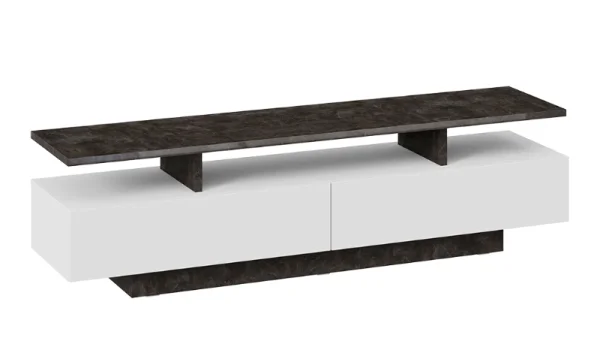 Тумба ТВ Монтана тип 1 белый/ателье темный глянец