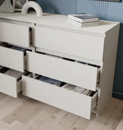 Комод шесть ящиков Мори МК 1386 сатин