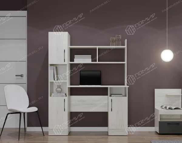 Стол компьютерный ПКС-6 дуб крафт белый