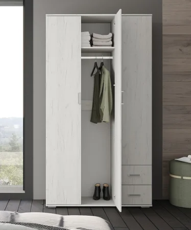 Шкаф Соло-1 (Нельсон ШК-01) дуб крафт белый