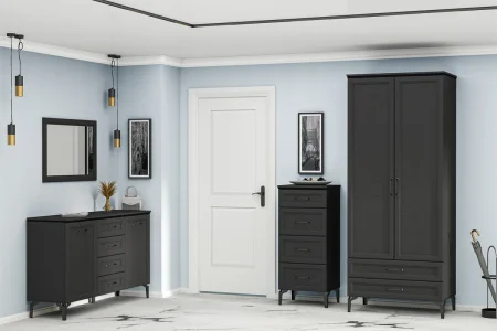 Комод Шарм К-3 антрацит/рамка