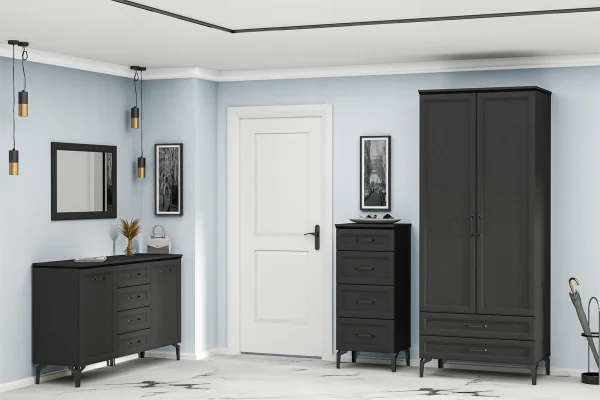 Комод Шарм К-4 антрацит/рамка