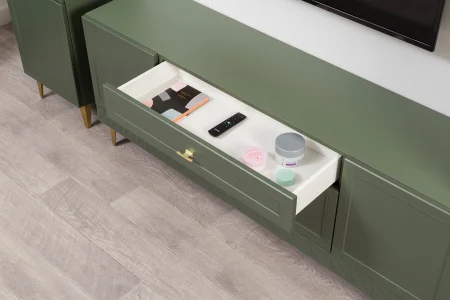 Тумба ТВ Марион 16.167 дымчатый зеленый/олива шагрень