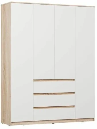Шкаф Челси 1600 дуб сонома/белый глянец