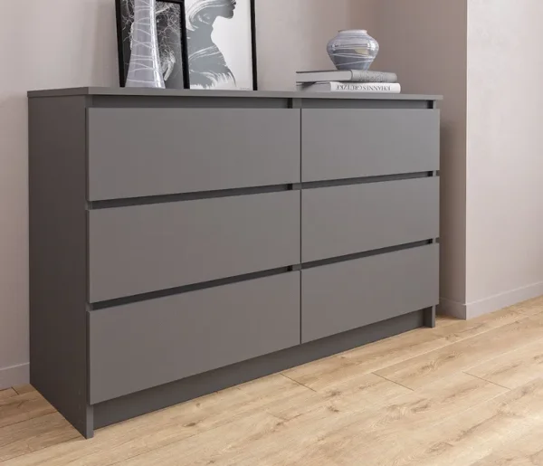 Комод шесть ящиков Мори МК 1200.6 графит