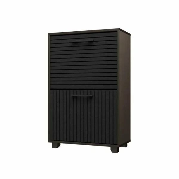 Обувница Копенгаген 2 ящика + Скамья Копенгаген венге/черный матовый