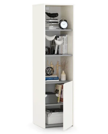 Шкаф комбинированный Торонто 13.13 белый шагрень/стальной серый