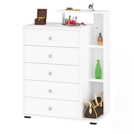 Комод Камелия 5 ящиков белый