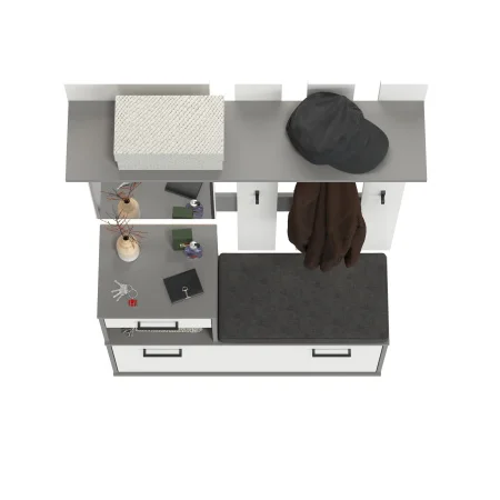 Модульная прихожая Лира графит/белый