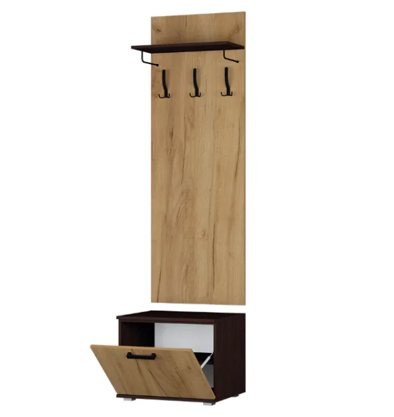 Вешалка с тумбой Сафари С-2 венге/дуб крафт золотой