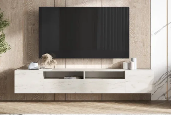 Тумба под ТВ Сити дуб крафт белый Тумба под ТВ Сити дуб крафт белый