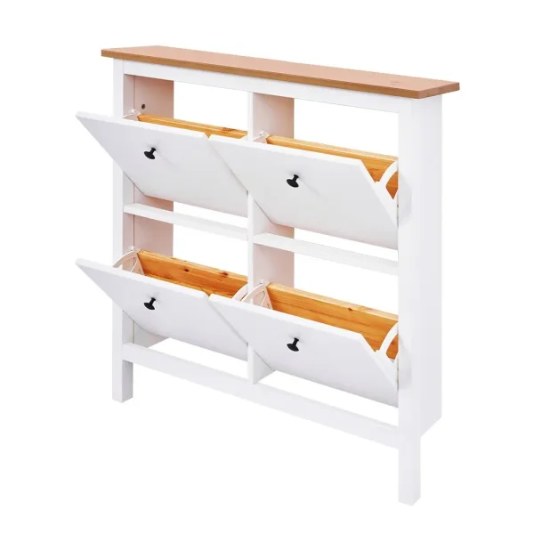 Тумба для обуви Кымор 106 белый/светло-коричневый