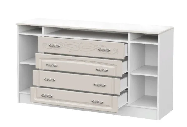 Комод Венеция КМ-01 белый/жемчуг