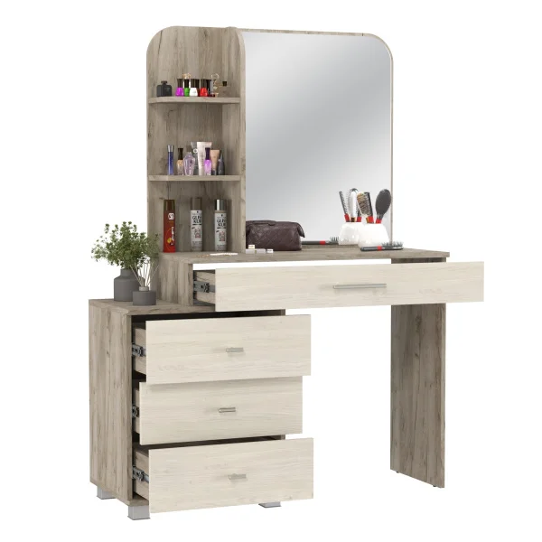 Трюмо 4-25100 Оливия дуб крафт серый/скандинавское дерево белое