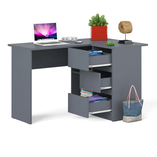 Угловой компьютерный стол МС-16 правый графит