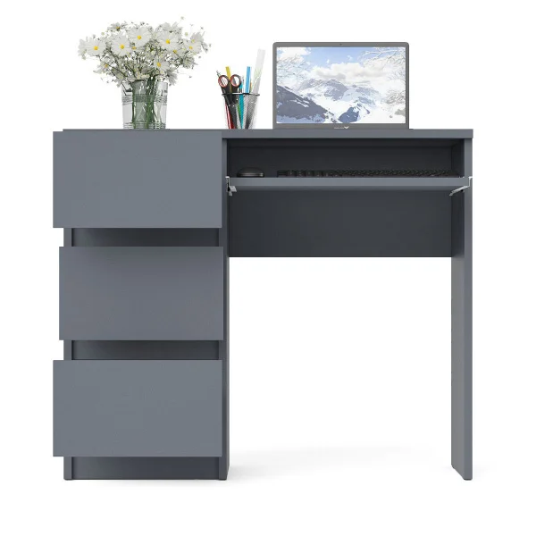 Стол компьютерный три ящика МС-6 графит (левый)