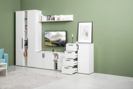 Комод Эйр 16.241 белый шагрень