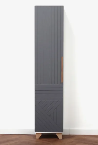 Пенал Копенгаген со створкой белый/серый графит