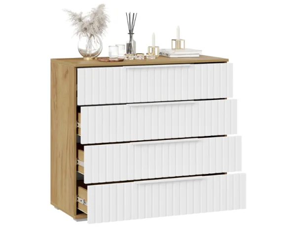 Комод Хилтон дуб крафт золотой/белый матовый