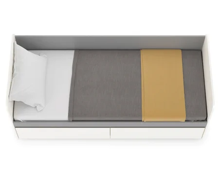 Кровать с ящиками Торонто 11.39 белый шагрень/стальной серый