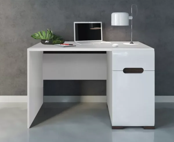 Стол письменный Ацтека BIU1D1S/8/12 белый глянец