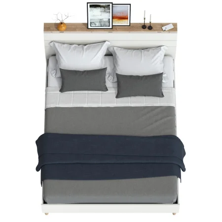 Кровать Муссон 11.41 белый/дуб эндгрейн элегантный