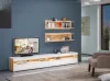 Тумба под ТВ Альба дуб крафт золотой/белый премиум