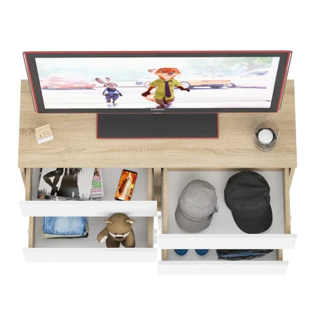 Широкий комод шесть ящиков МК 1200.6 дуб сонома/белый