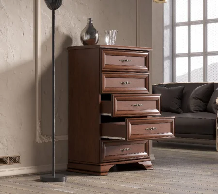 Комод пять ящиков Кентаки KOM5S каштан