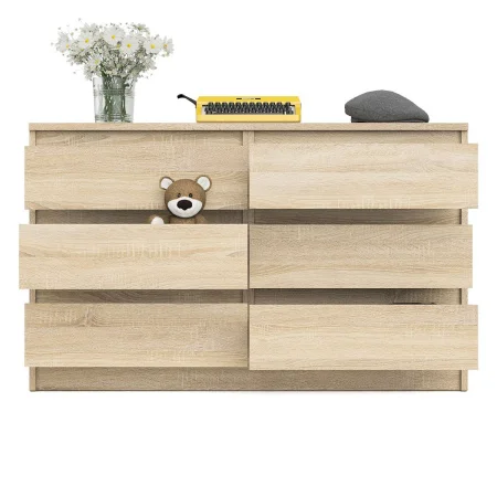 Широкий комод шесть ящиков МК 1200.6 дуб сонома