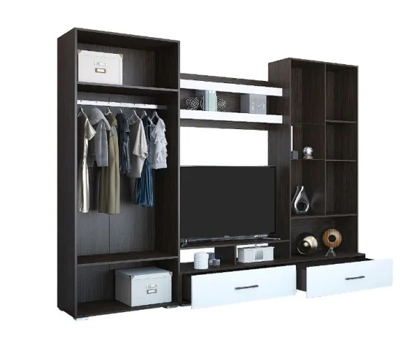 Гостиная Ненси-1 венге/белый глянец