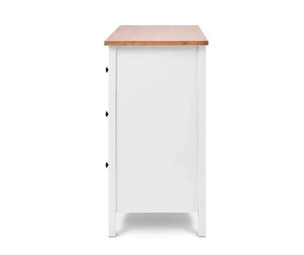 Комод 3 ящика Кымор белый/светло-коричневый