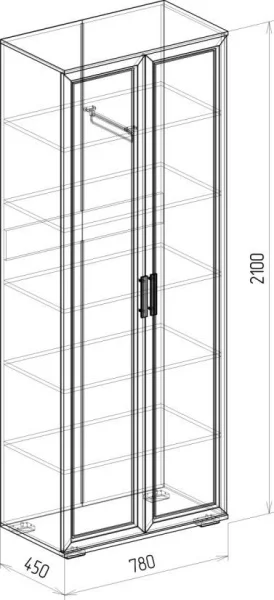 Шкаф комби Корвет Люкс №10 венге
