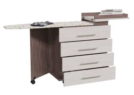 Комод с гладильной доской 4-44300 бодега тёмный/бодега светлый