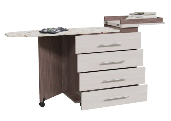 Комод с гладильной доской 4-44300 бодега тёмный/бодега светлый