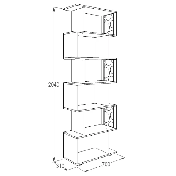 Стеллаж Омега-16 ясень анкор темный/ясень анкор светлый