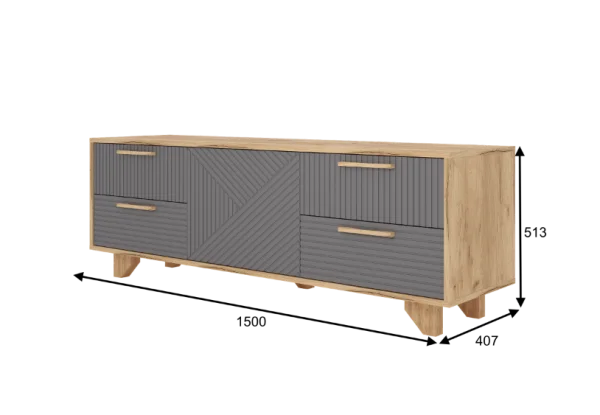 Тумба ТВ Ньерд 1501.4 дуб вотан/черника