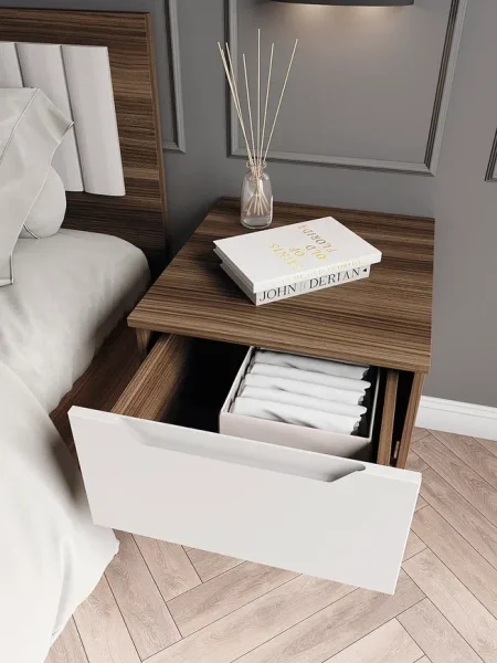 Тумба прикроватная подвесная Роза орех франклин/белый софт тренто