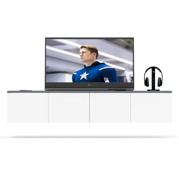 ТВ-тумба подвесная Сити-11 графит/белый ТВ-тумба подвесная Сити-11 графит/белый