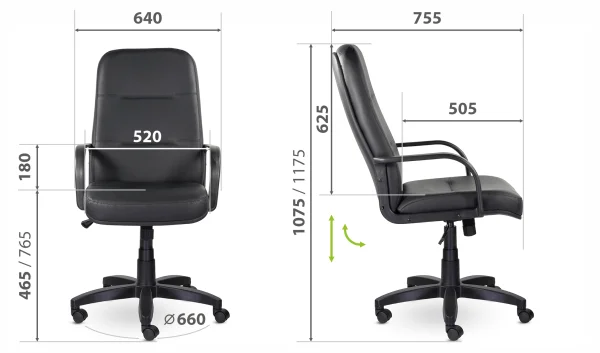 Кресло Пилот В пластик черный