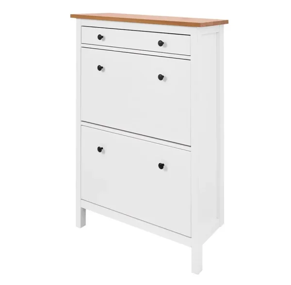 Тумба для обуви Кымор 89 белый/светло-коричневый