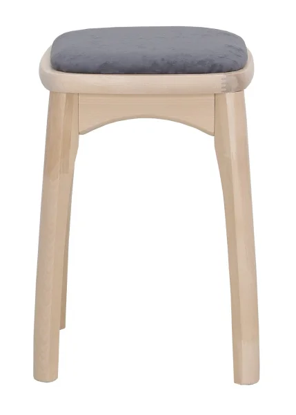 Табурет с фигурной ножкой мягкий бочонок Н бесцветный