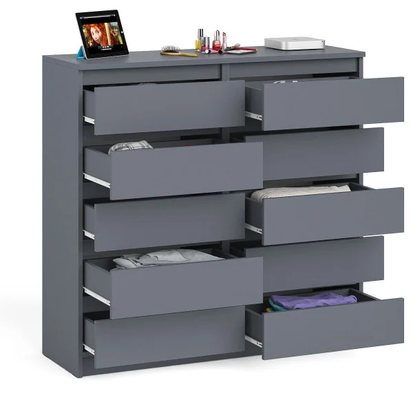 Комод десять выдвижных ящиков МК 1200.10 графит