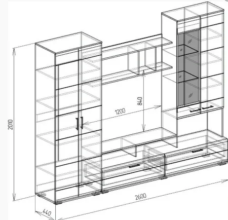 Гостиная Орион венге/белый софт