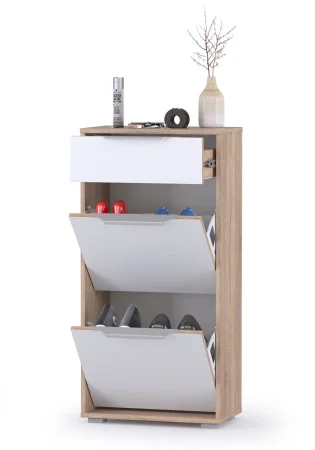 Обувница Куба 13.114 дуб сонома/белый премиум