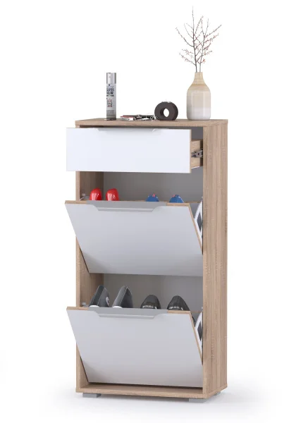 Обувница Куба 13.114 дуб сонома/белый премиум