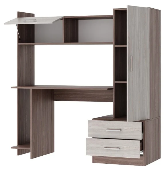 Стол компьютерный ПКС-7 ясень шимо темный/ясень шимо светлый