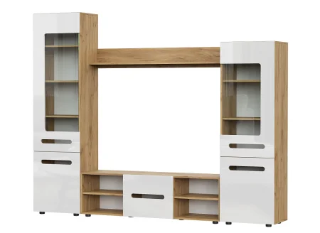 Гостиная МГС-6  дуб золотой/белый глянец